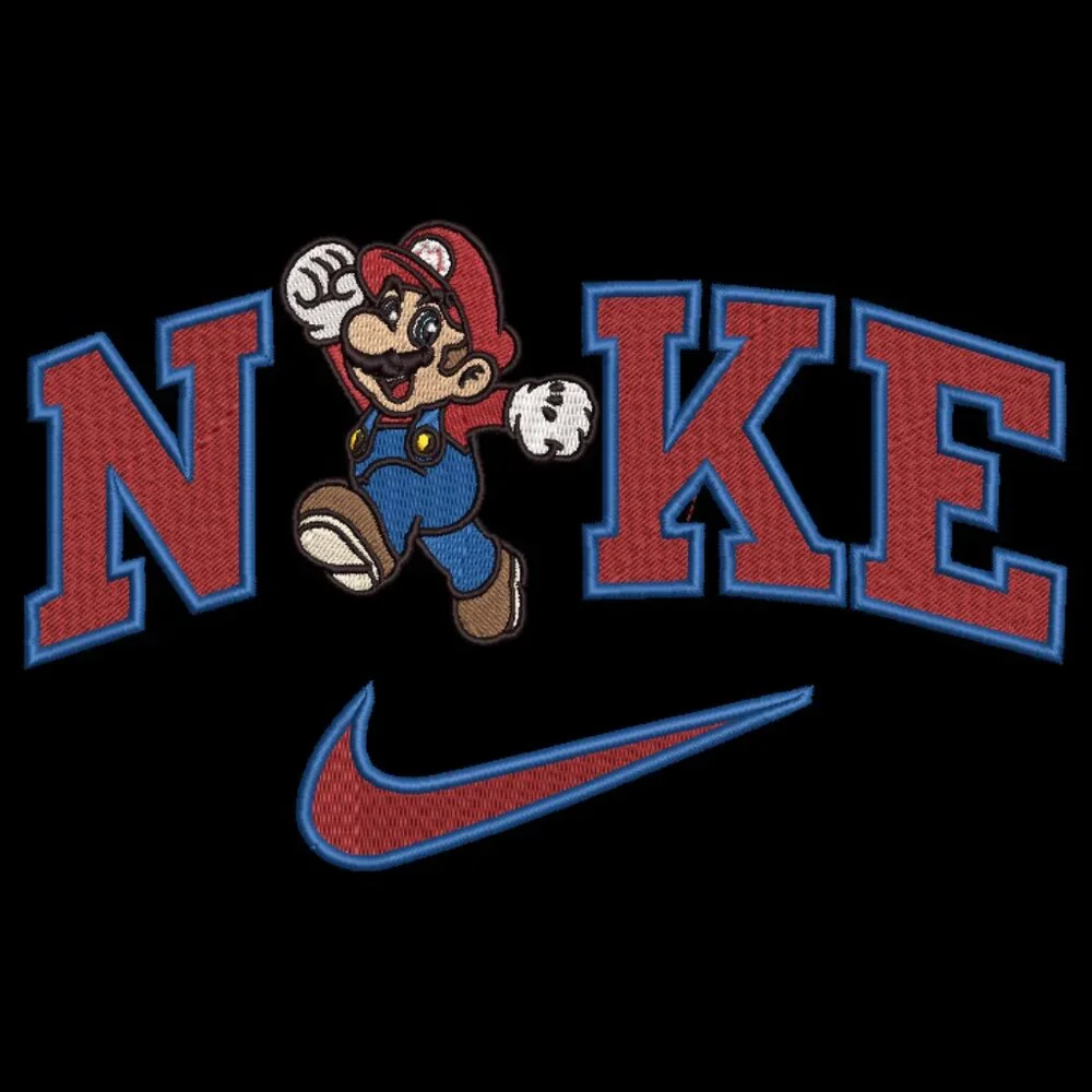 Nike Mario Bros Sweatshirt Embroidered Adult Unisex Crewneck Video Gamer Gift - Picture 1 of 8